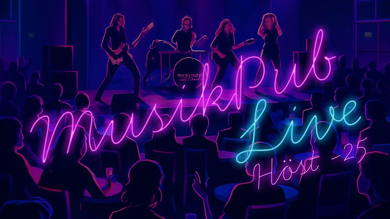 Affisch med texten musikpub live.